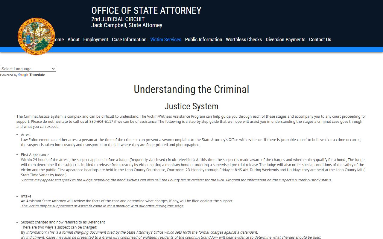 State Attorney explanation of arrest, charging, and Leon County court records